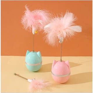 đồ chơi hình mèo lật đật lông vũ - T3 PETS SHOP