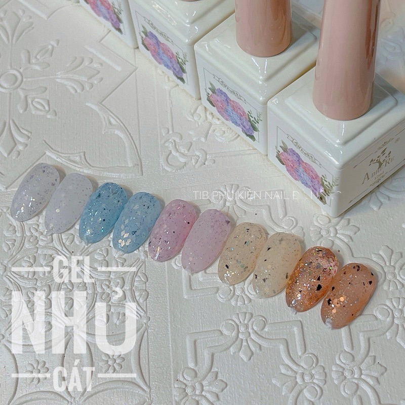 Sơn (gel) 5 màu Pastel Nhủ cát-thương hiệu ADHERE-12ml- tib nail-