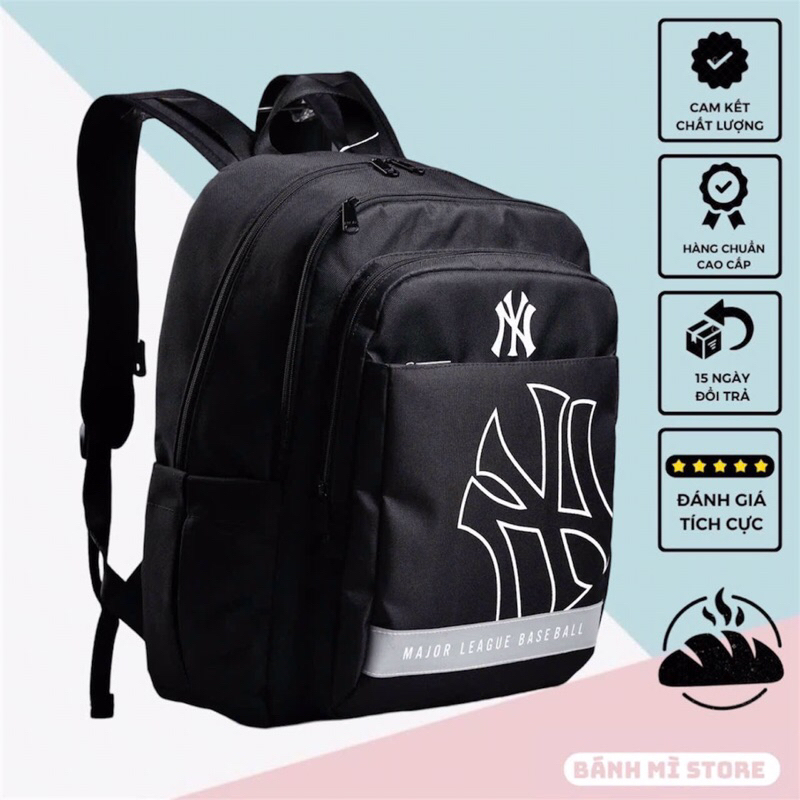 Balo MLB NY, balo đi học, balo thời trang nam nữ có ngăn đựng laptop thiết kế nhiều ngăn tiện lợi dâ