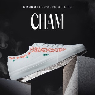 Giày Vải Thêu Hoạ tiết dân tộc ZOE Cham Sneaker Canvas Nam Đế Tăng Chiều Cao Độc đáo và Tinh Tế