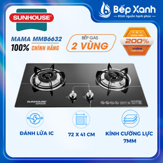[FREESHIP HCM] Bếp gas âm 2 vùng nấu Sunhouse Mama MMB6632 - Hàng chính hãng