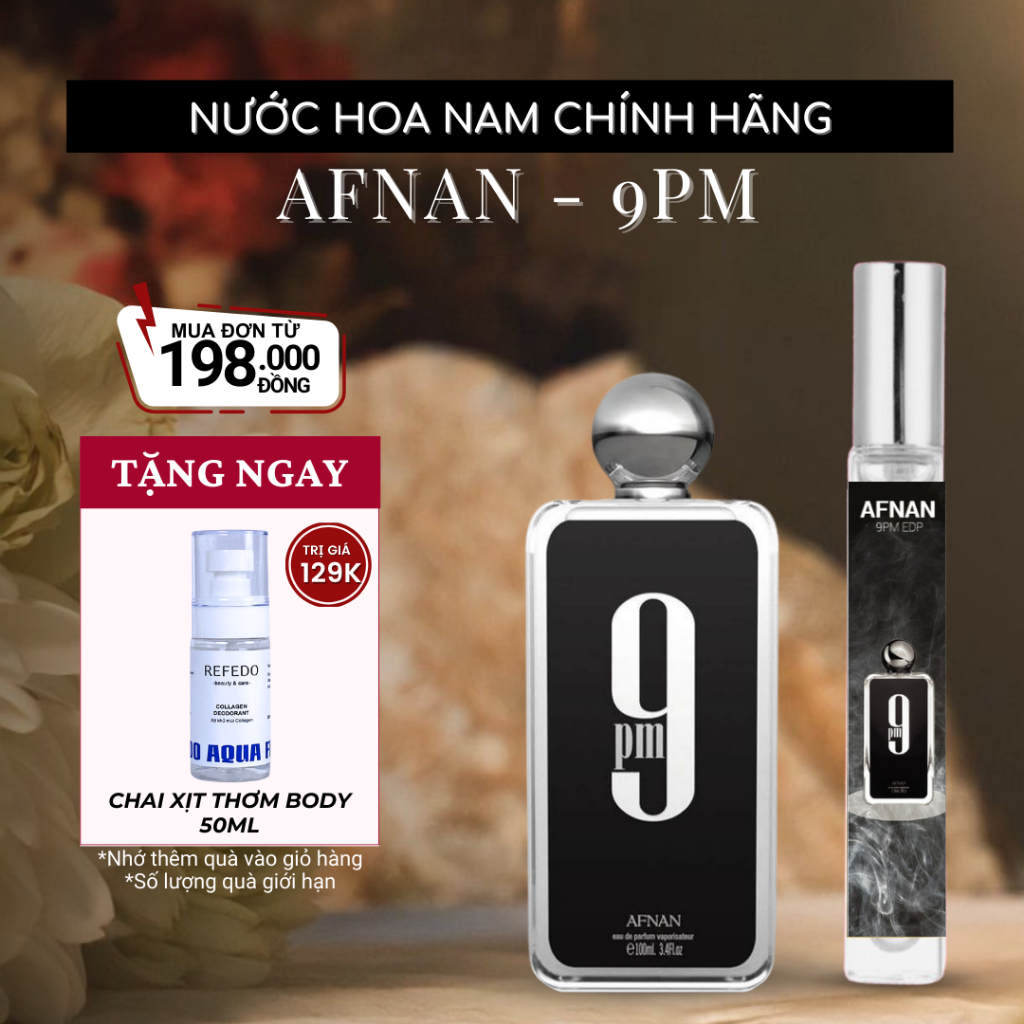 Nước hoa nam 9PM Chính Hãng nước hoa Afnan nam tính mạnh mẽ thơm lâu EDP 10ml