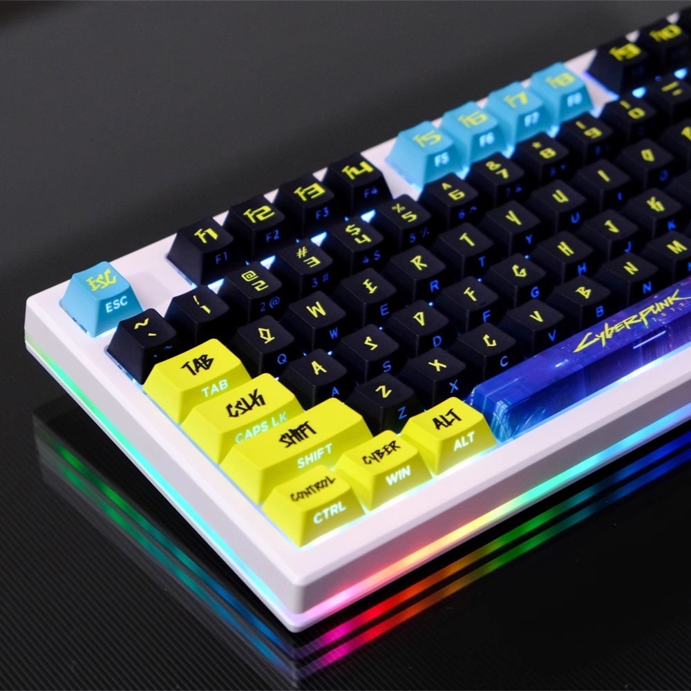Keycap Cyberpunk 2077 | New Version | Nhựa PBT | Xuyên Led | Cherry Profile