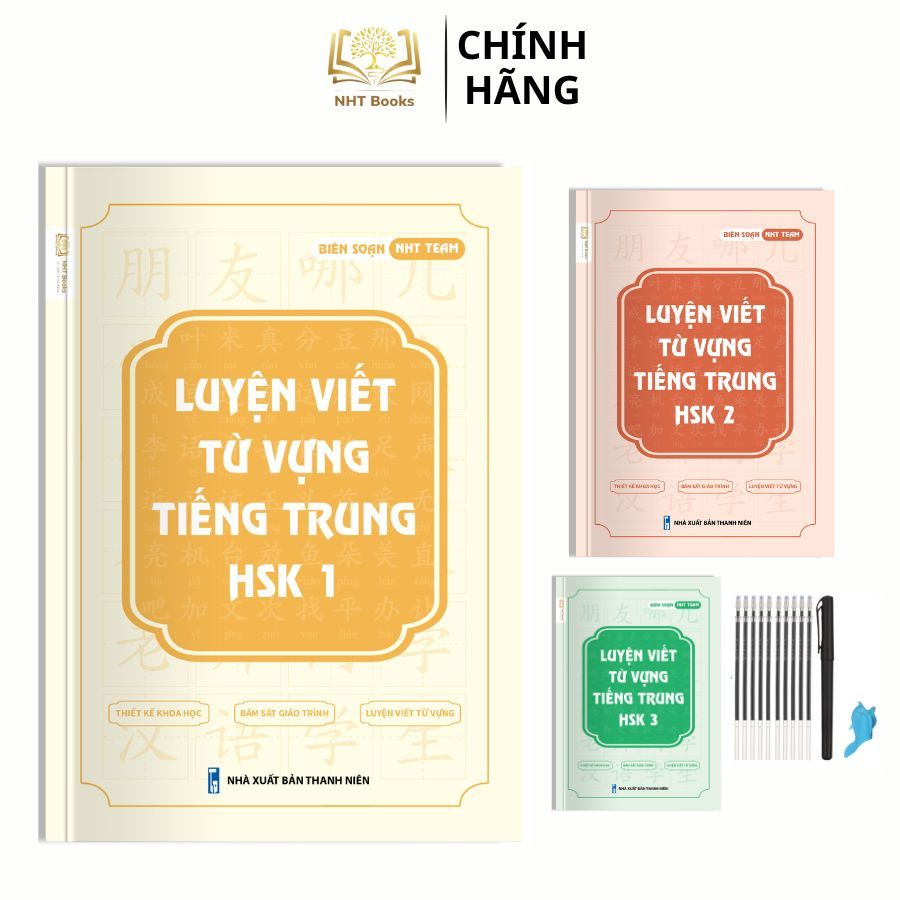 Combo 3 Vở Luyện Viết Từ Vựng Tiếng Trung HSK 1 2 3 Luyện Viết Tiếng Trung Cho Người Mới Bắt Đầu