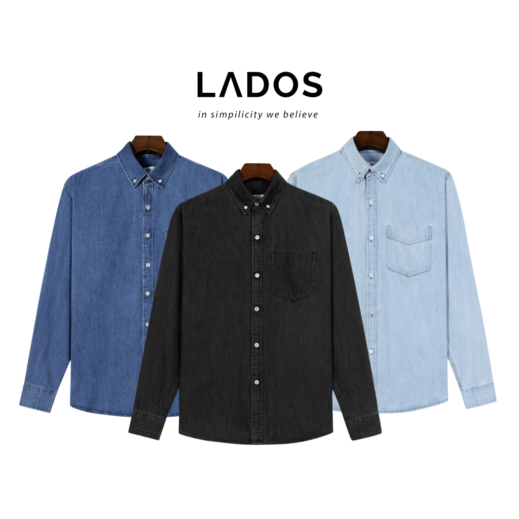Áo sơ mi DENIM dài tay nam LADOS-18159 chất vải mềm mịn, màu sắc bụi bặm trẻ trung, form basic dễ phối đồ