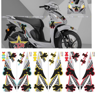 Tem xe VISION 2024 mẫu BEARBRICK tem chống nước chống phai màu