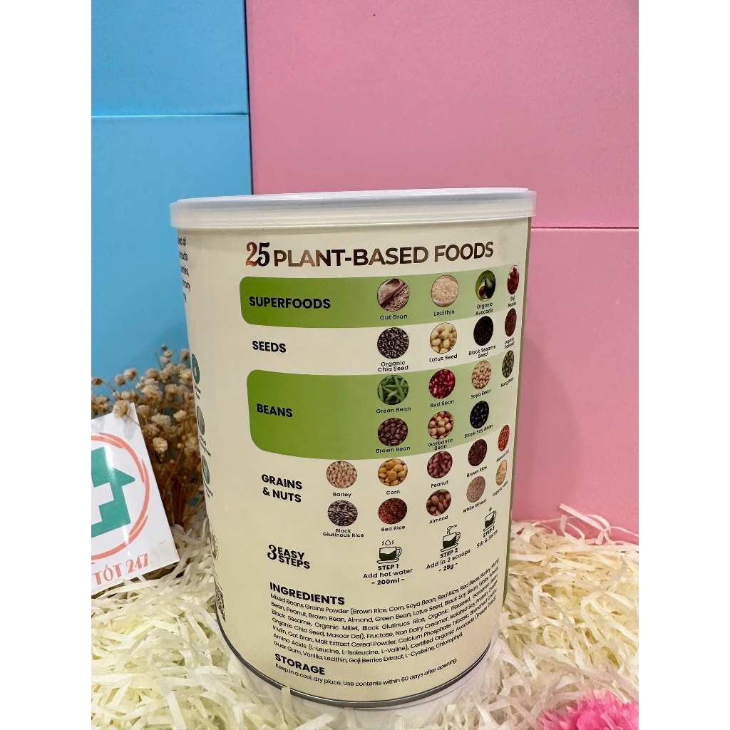 Organic Avocado - Sữa Hạt Ngũ Cốc Có Chứa BCAAs Duy Trì Sức Khỏe Khối Cơ [Lon 750g]