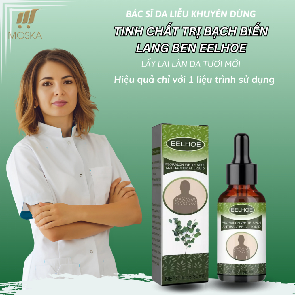 Tinh Chất Bôi Lang Ben Bạch Biến Hắc Lào EELHOE 30ml, Serum Xoá Tan Bạch Biến, Vảy Phấn Trắng, Giúp Da Sạch Khoẻ Đều Màu