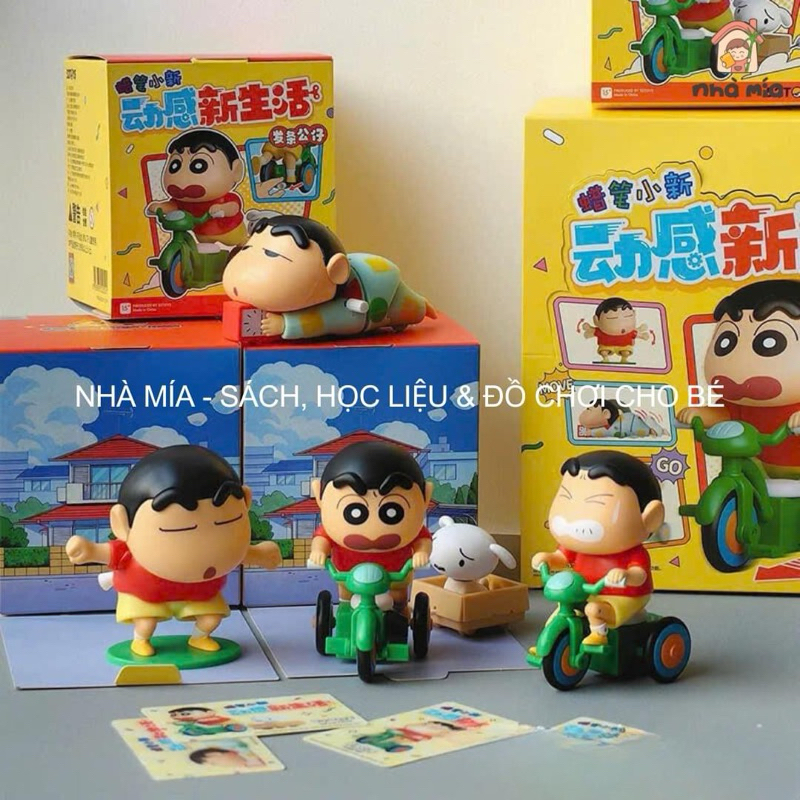 [Full box] Blind box shin cậu bé bút chì sét 4 bé, unbox mô hình shin cậu bé bút chì đồ chơi vô tri 