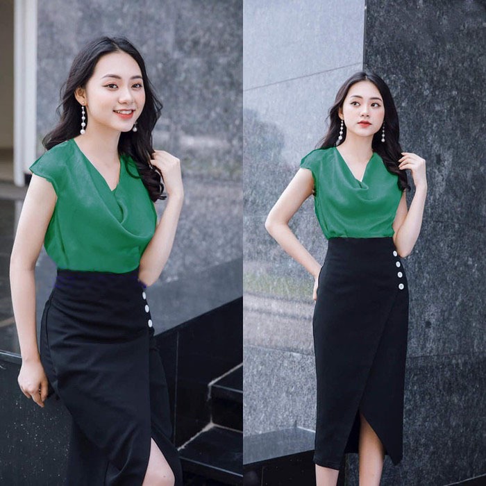 -❣️FREESHIP❣️ÁO CỔ ĐỔ SIÊU HOT NANA