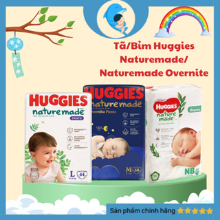[KOL LIVE]Tã/bỉm Huggies NatureMade dán và quần size NB60/S82/M64/L54/XL44/M58/L44/XL38 cho bé từ 5-17kg
