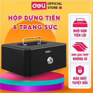 Hộp Đựng Tiền Kim Loại Deli Hộp Đựng Trang Sức Nhiều Ngăn Bảo Vệ Tài Sản, Thiết Bị Nhà Cửa Văn Phòng
