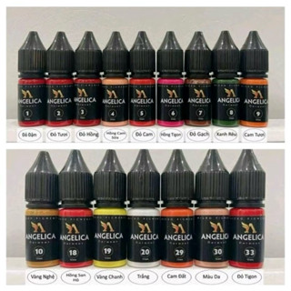 Mực Phun Xăm Bong Đậm Angelica Tem Đen 10 ML - Mực Nga Chính Hãng Bám Nhanh - VN Shop