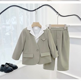  Bộ Vest Bé Trai 3 Chi Tiết Phong Cách Hàn Quốc Thiết Kế MyaKids 