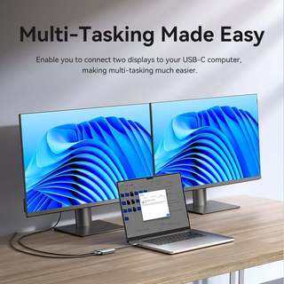 Thiết bị chia gộp cổng HDMI Vention | Baseus 2 chiều có MST xuất 2 màn hình cho MAC