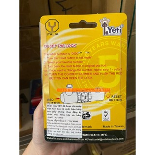 Khóa Số Chữ U Số Tự Chọn Hàng Cty Yeti - Antehle - Schonce - Vương Niêm