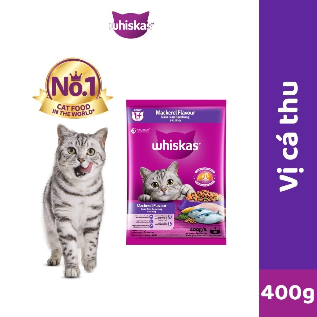 Thức ăn mèo whiskas gói 400gr
