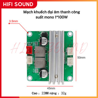  Mạch khuếch đại âm thanh công suất mono 1*100W chip TPA3116 từ HiFi Sound 