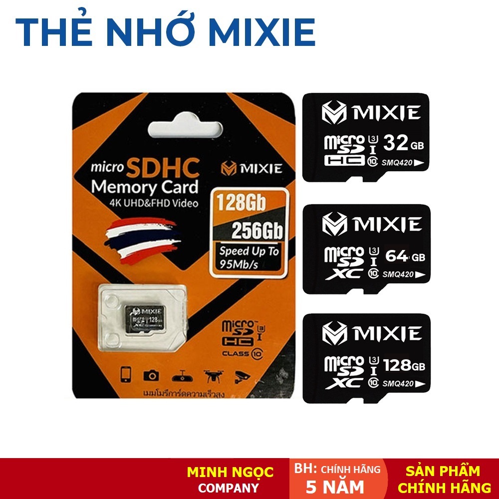 Thẻ nhớ MIXIE chuyên dụng dùng cho CAMERA dung lượng 32GB, 64GB, 128GB - BẢO HÀNH 5 NĂM