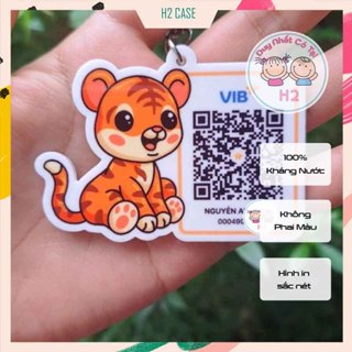 Móc khoá Mica chống nước in mã QR Code 2 mặt theo yêu cầu