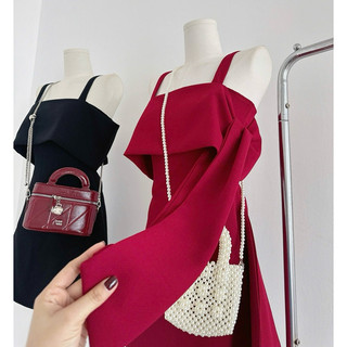 ĐẦM 2S NGỰC XẾP TUA RUA CỘT NƠ
