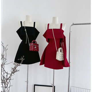 ĐẦM 2S NGỰC XẾP TUA RUA CỘT NƠ