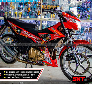 tem rời satria đỏ đen trắng gấu panda
