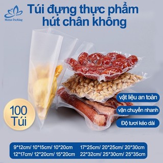  100 TÚI HÚT CHÂN KHÔNG BẢO QUẢN THỰC PHẨM ----túi hút chân không 1 mặt nhám 