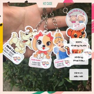 Móc khoá Mica chống nước ghi tên treo balo đi học (in theo yêu cầu )