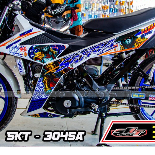 tem rời satria xanh trắng panda