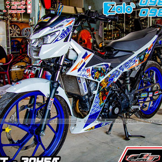 tem rời satria xanh trắng panda