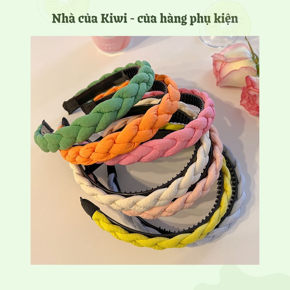 Băng đô cài tóc vải thắt rít loại nhỏ basic