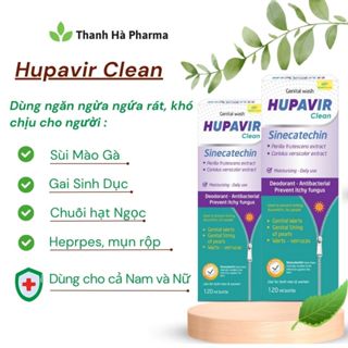 (Che Tên) Dung dịch vệ sinh Nam Nữ Hupavir Clean HPV Giảm Sùi Mào Gà, hạt ngọc, mụn rộp, Herpes
