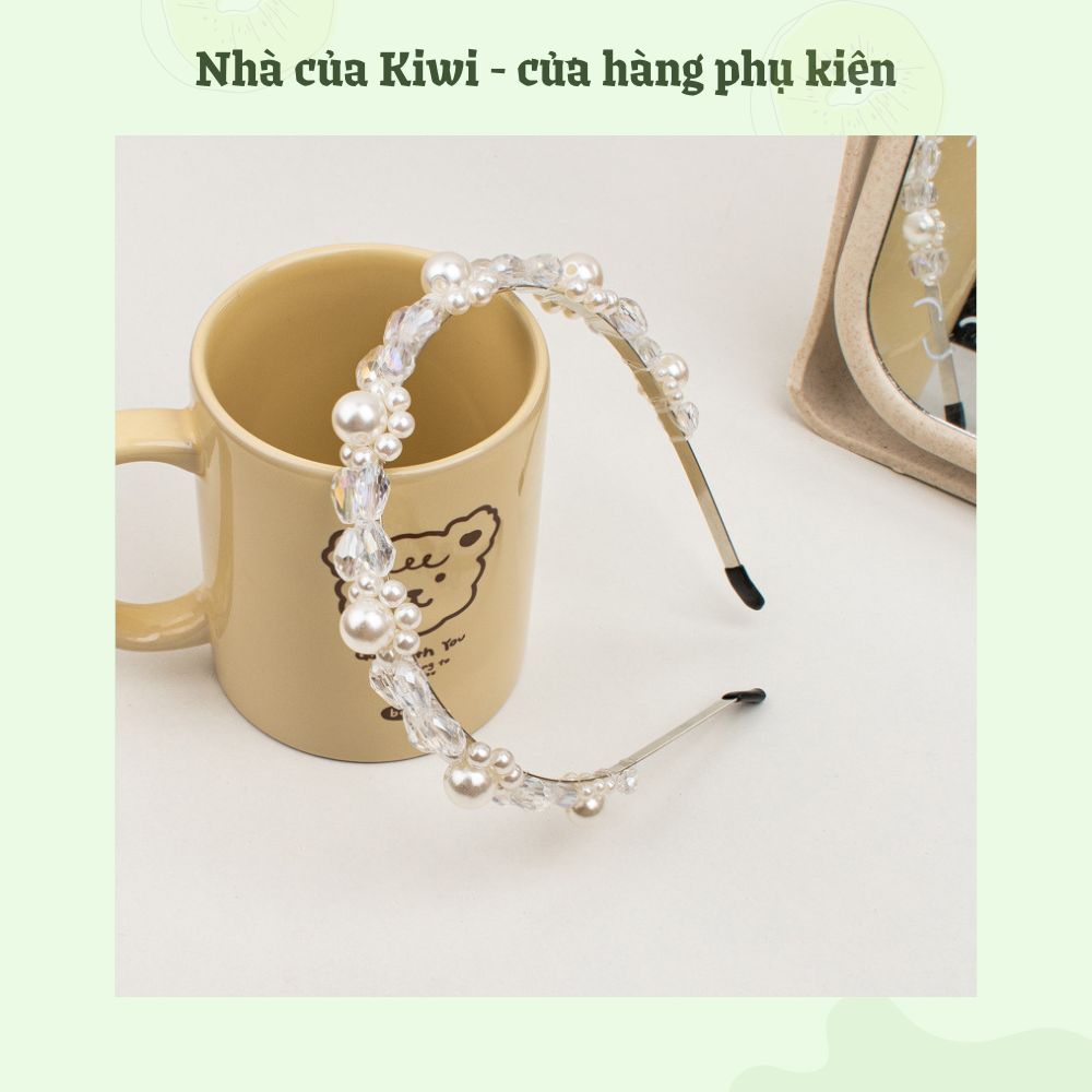 Băng đô cài tóc đá pha lê phong cách tiểu thư hàn Quốc