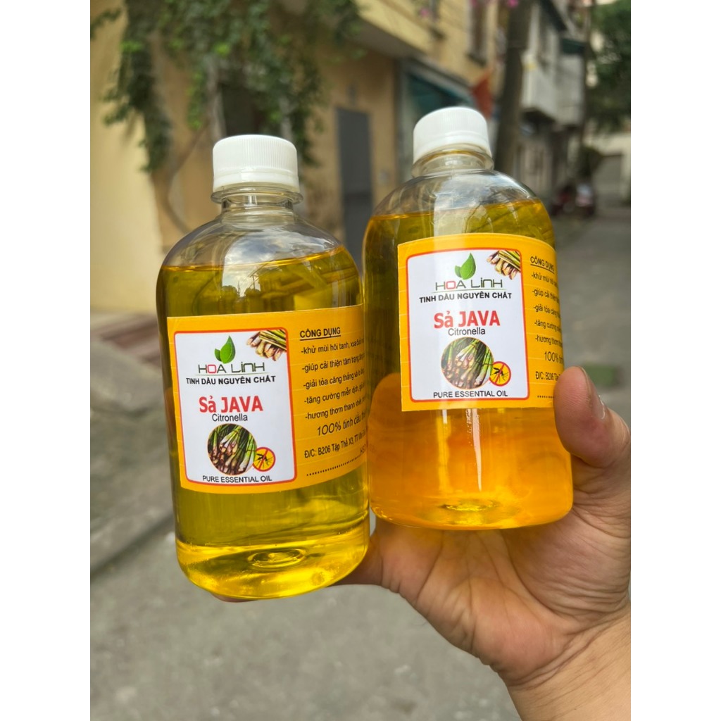 500ML - Tinh dầu sả JAVA đậm đặc ,thơm lừng đuổi muỗi, kiến và côn trùng - HOALINH ( Chai trong)
