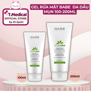 Sữa rửa mặt BaBe 100-200mL Rửa Mặt BaBe Stop Akn Purifying Cleansing dành cho da dầu mụn - DMP Derma Touch