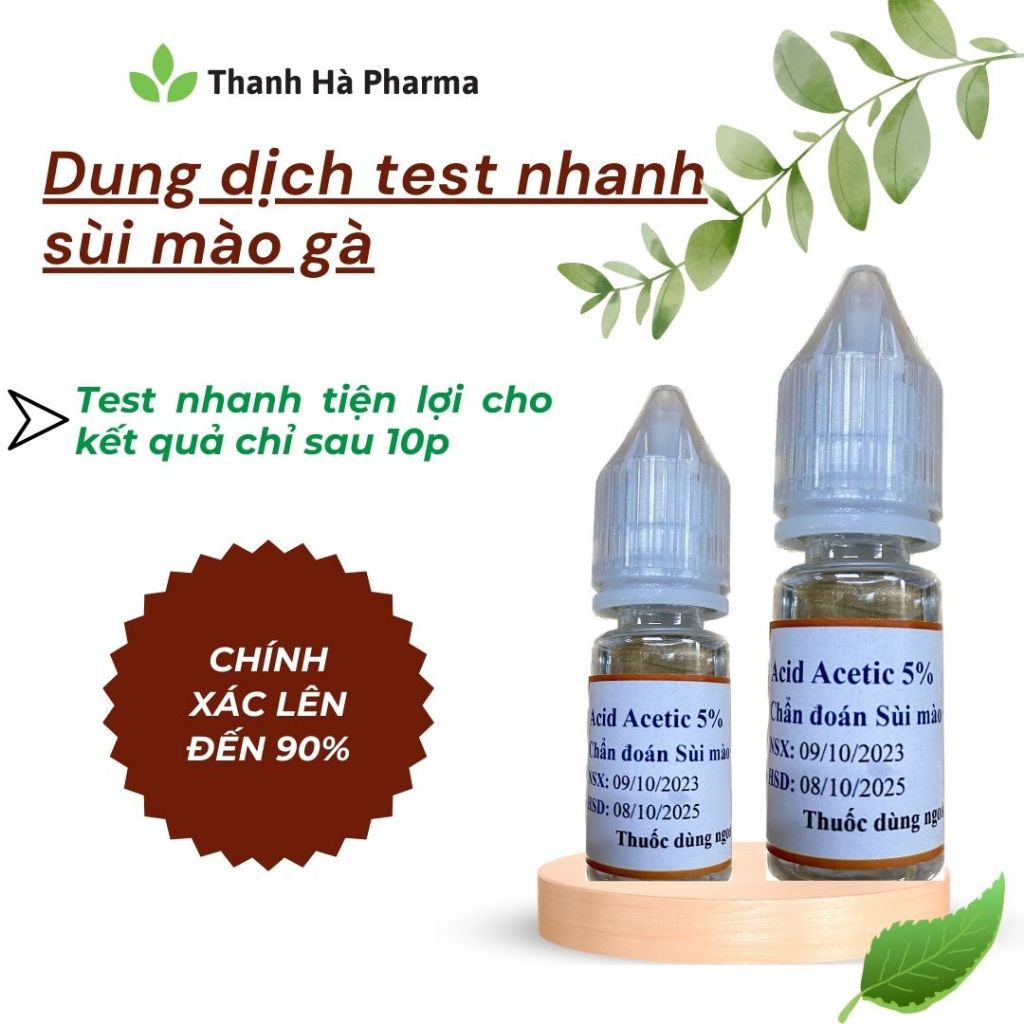 (Che Tên) Dung dịch test nhanh Sùi Mào gà, mụn cóc sinh dục tại nhà
