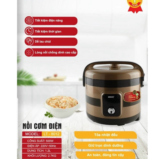 NỒI CƠM LORENTE LÒNG NIÊU , SIÊU  NGON CƠM SIZE 1.2L VÀ 2.2L