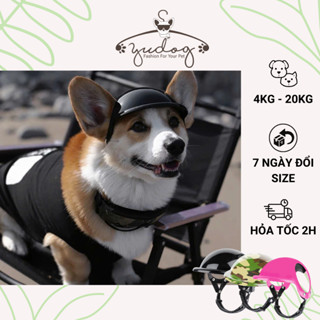  Nón bảo hiểm cho chó mèo đủ size mũ bảo hiểm cho chó mèo có lỗ tai an toàn có thể điều chỉnh dây đeo 