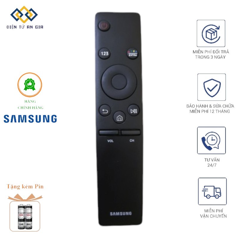 Điều khiển tivi Samsung CONG TỐT Smart TV Samsung UA 32 40 43 49 50 55 QA65 4K KU NU RU Smart QLED - Hàng Tốt