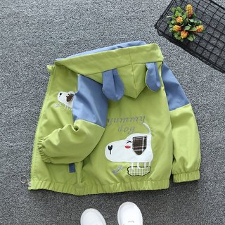  Áo khoác gió trẻ em 2 lớp có nón phối màu chất liệu dù cotton thiết kế chống nắng mưa nhẹ cho bé đi học áo chú chó 