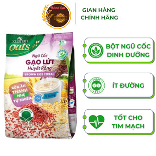  Ngũ Cốc Gạo Lứt Huyết Rồng Bột Dinh Dưỡng Ít Đường Ngũ Cốc Xuân An Túi 400G  16 Gói X 25G  Lương Thực Thành Đạt 