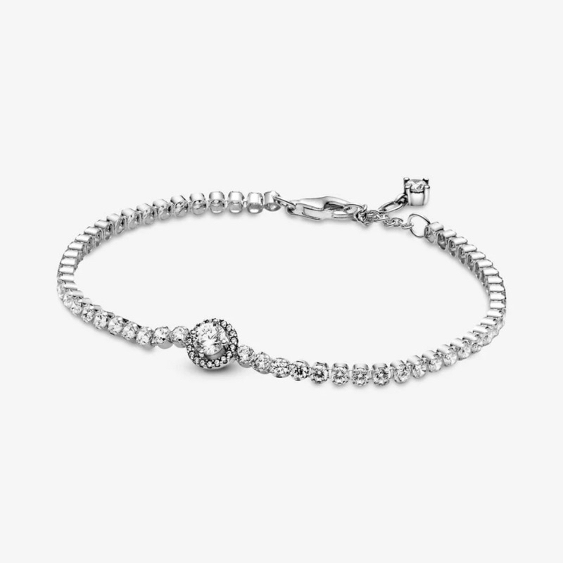 CHÍNH HÃNG - PANDORA Timeless Bracelet (Silver Sterling, White Zirconia) - Vòng/lắc tay bạc 925, đá 