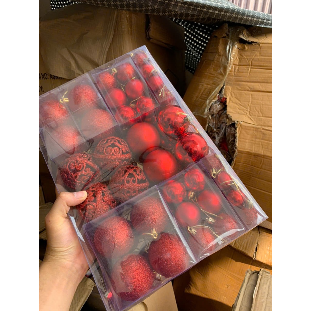  SET 100 quả châu hàng loại 1 trang trí noel đặc biệt nhất 2023- Đủ kích thước trong 1 hộp đừng quà 