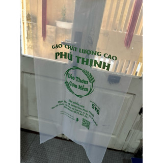 in túi đựng gạo lứt điện biên theo yêu cầu, túi gạo size 5kg in