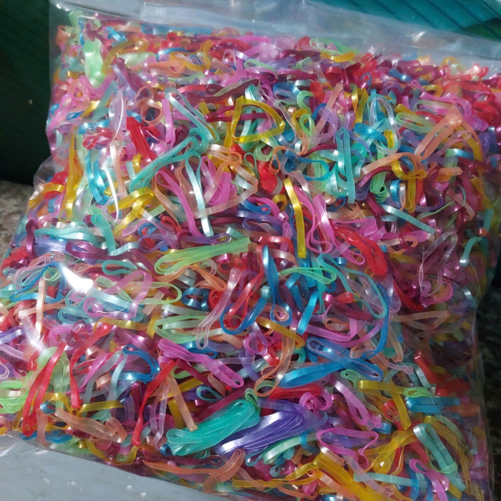 Thun buộc tóc size trung, 500g Chun Màu Cột Tóc Sợi Nhỏ