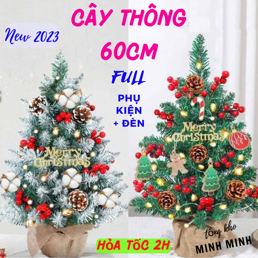 ( XẢ XẢ KHO + HỎA TỐC) Cây thông noel CAO CẤP Để Bàn 30cm,40cm, 60cm, 90cm- trang trí giáng sinh full phụ kiện SIÊU RẺ