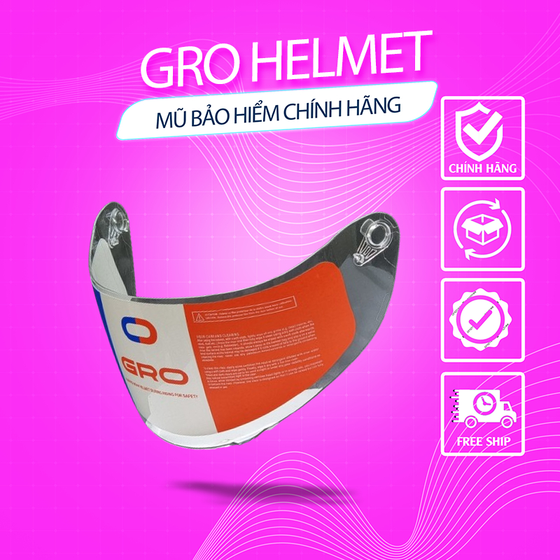 Kính gắn mũ bảo hiểm Fullface GRO thay thế cho các dòng mũ bảo hiểm ST26, lật hàm mới của GRO