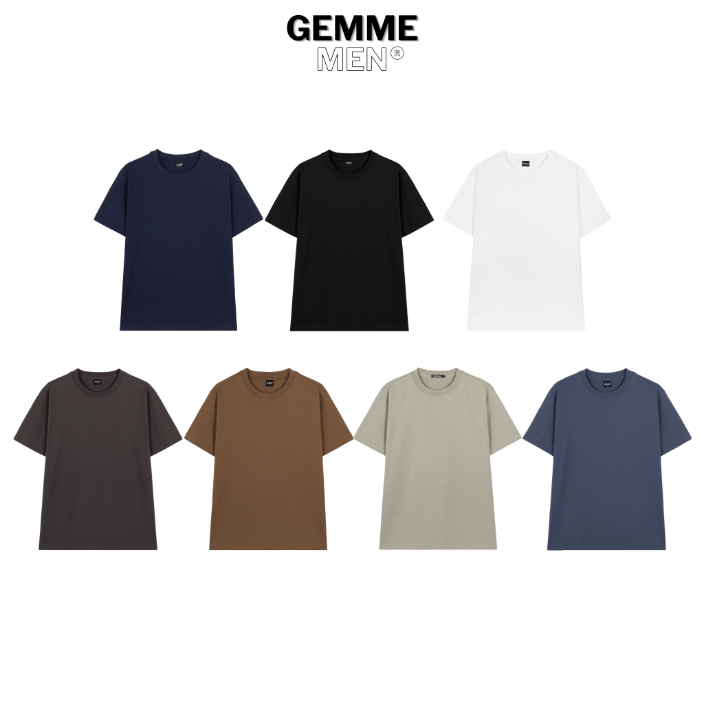 Áo thun trơn big size 100% Cotton 250gsm GEMME MEN 55 - 150kg chuẩn form Unisex