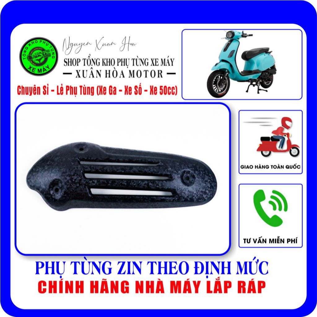 Che pô/ Ốp pô Hyosung Vespa SP/ Vespa Canely/ Vespa 50cc (Chất liệu nhựa PP, ép nguyên khối, có họa 